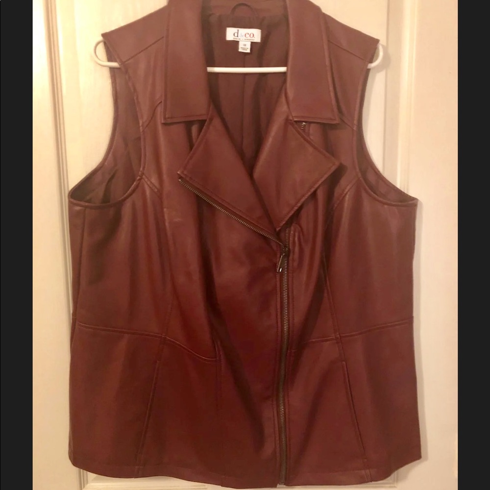 Denim & Co Faux Pink Leather Vest